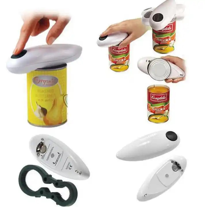 Electric Can Opener Handheld Automatic Bottle Opener Jar Can Tin