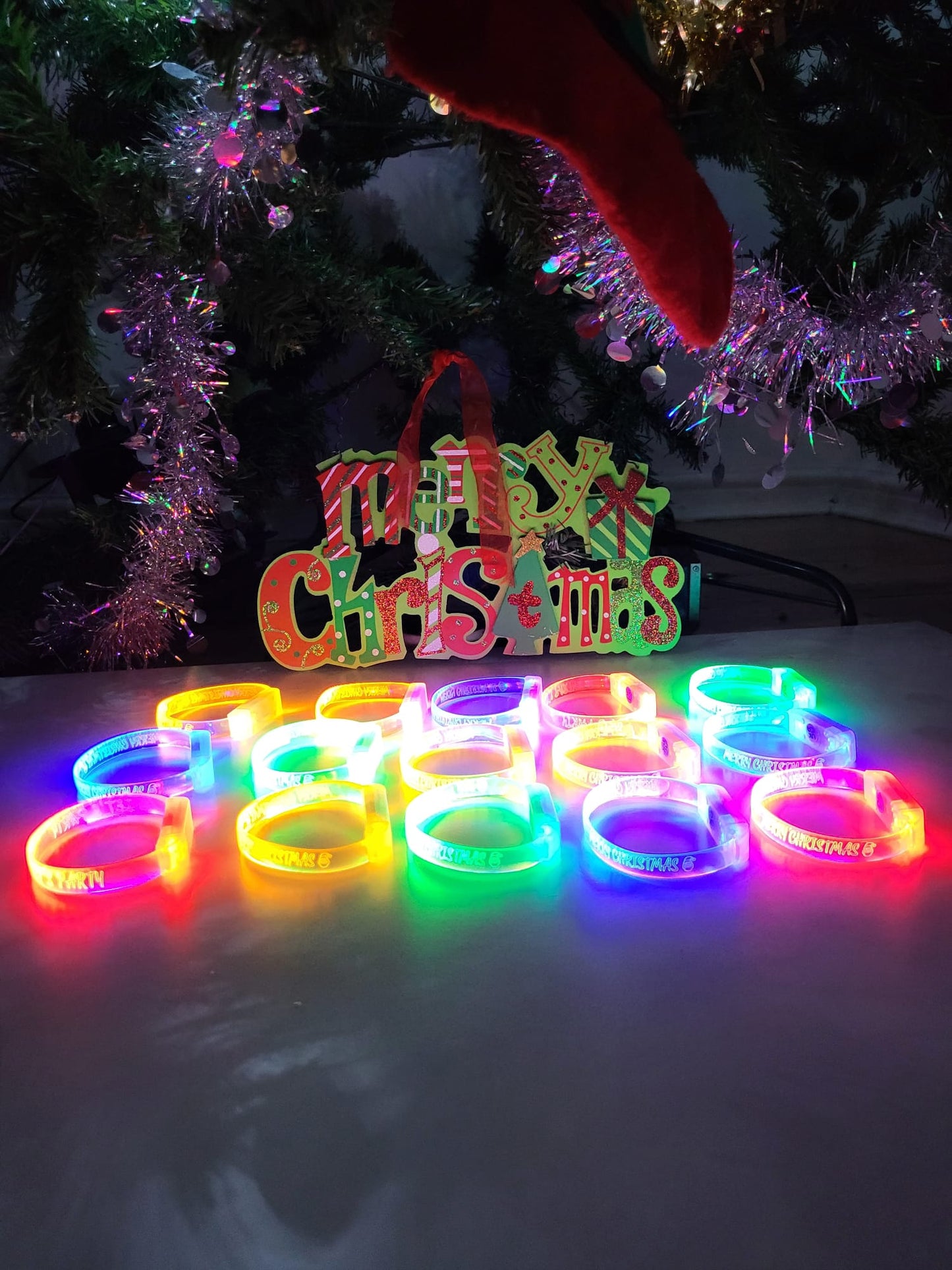 4 Durable Glowed In The Dark, Leds Party Light Sound Activated Flashing bangles