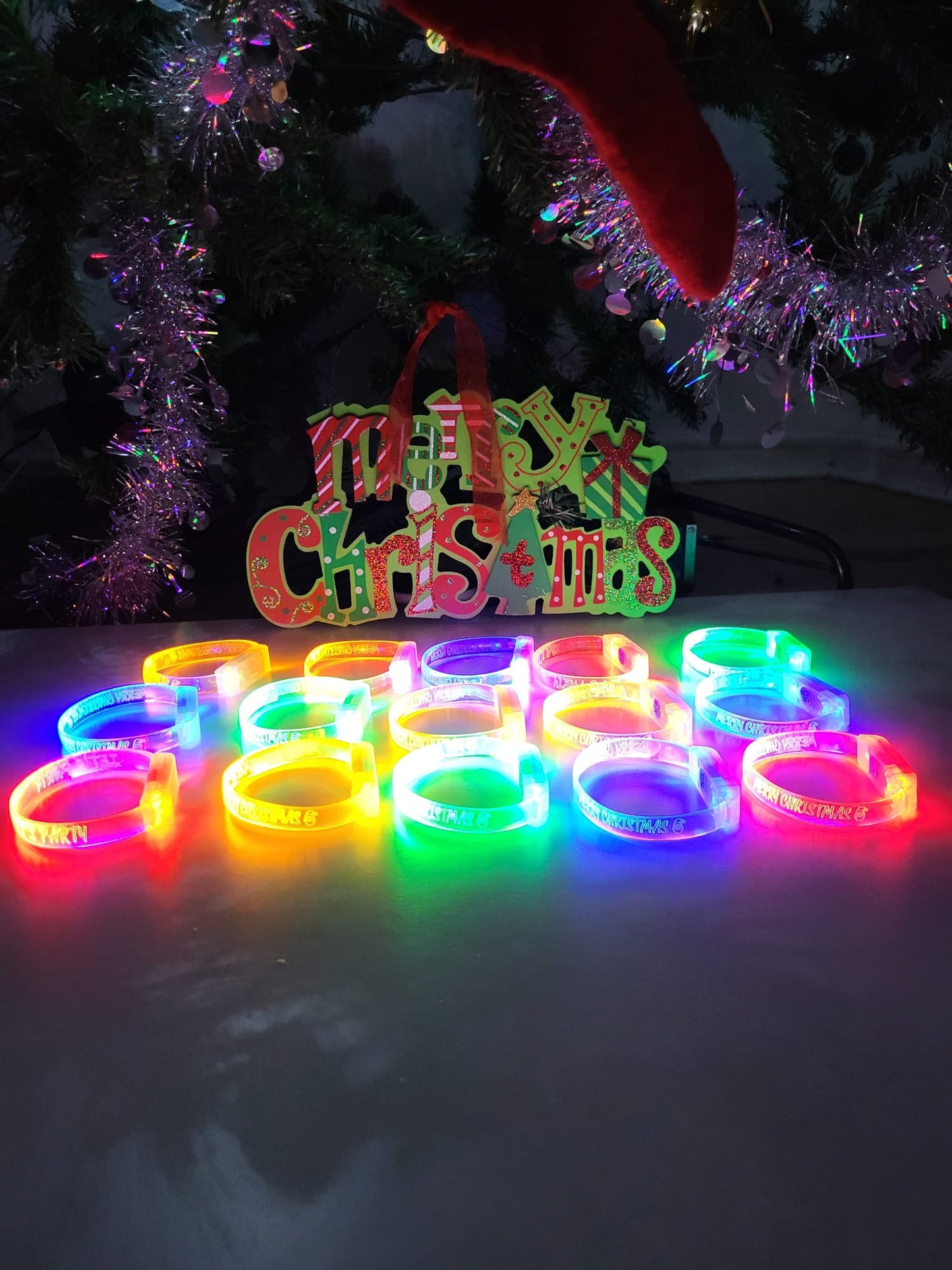 4 Durable Glowed In The Dark, Leds Party Light Sound Activated Flashing bangles