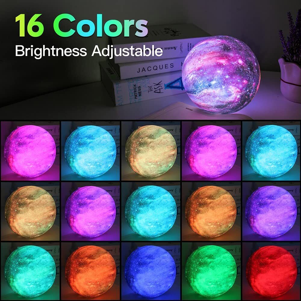Durable Moon Lamp Galaxy Lamp 5.9 inch 16 Colors LED 3D Moon Light Lava Lamp - Luxury Lights