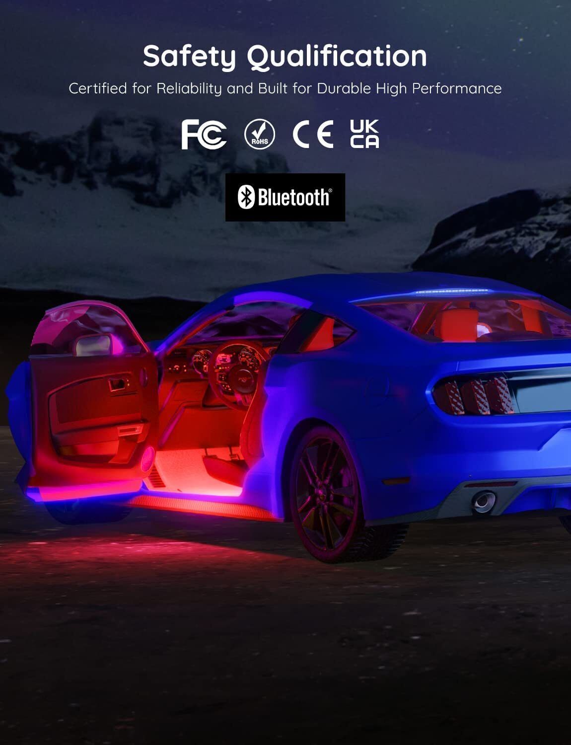 Smart Car Interior Lights with App Control, RGB Inside Car Lights - Luxury Lights