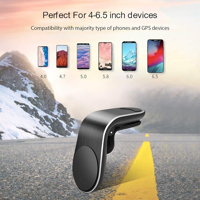 L-shaped Clip Type Strong Magnetic Phone Holder Suitable for Car Air Conditioner Vent - Luxury Lights