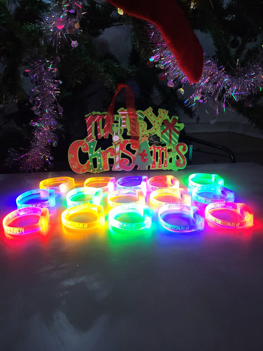 4 Durable  Glowed In The Dark, Leds Party Light Sound Activated Flashing bangles