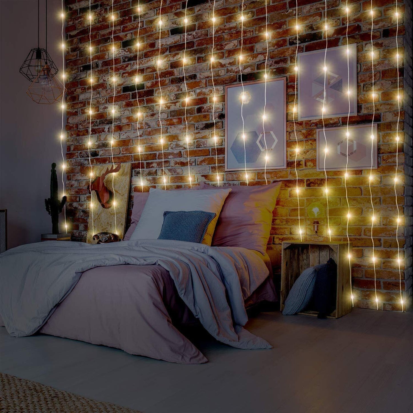 String Lights Curtain,USB Powered Fairy Lights for Party Bedroom - Luxury Lights