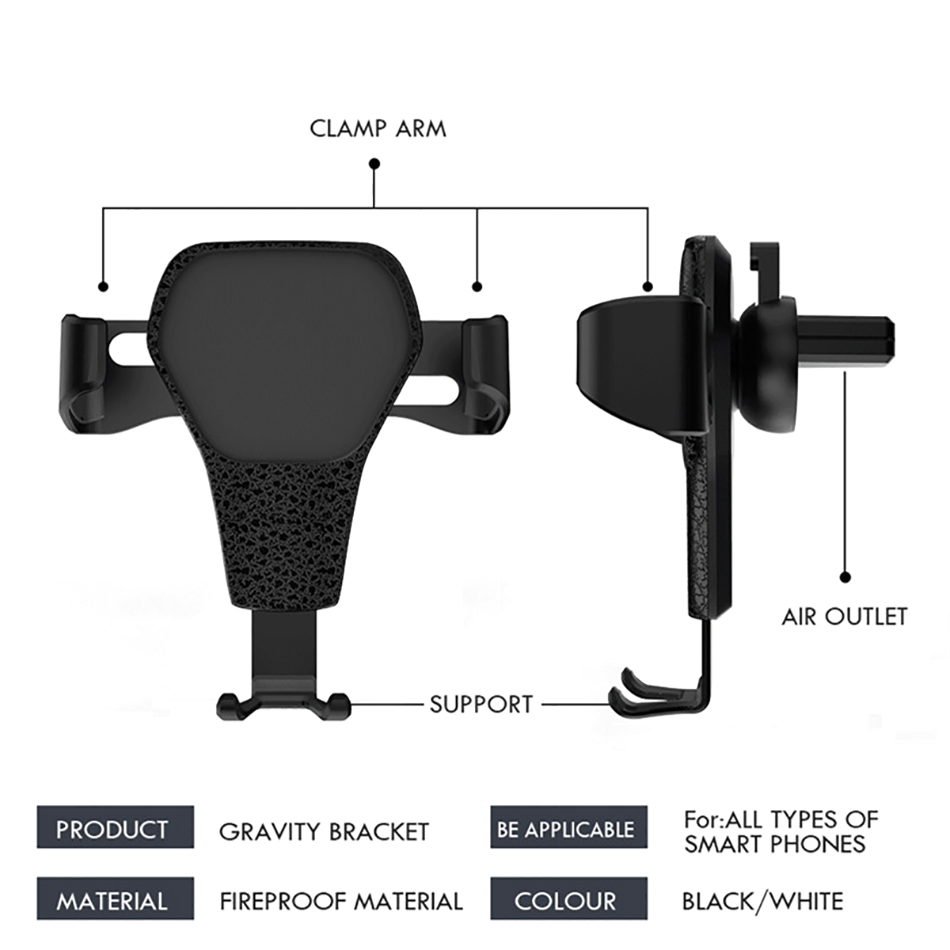 Original Factory Anti Shake 360 Rotatable Air Vent Cell Phone Mount Clip - Luxury Lights