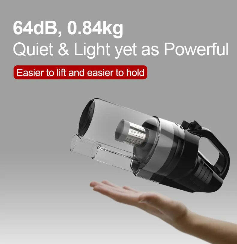 Small 12V High Power Handheld Portable Car Vacuum w/Attachments - Luxury Lights