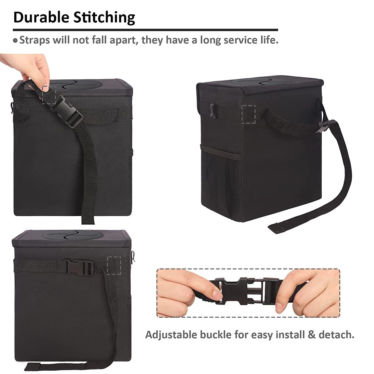 Car Trash Bag Bin Hanging Waterproof Automotive Car Garbage Cans Leak Proof Vehi - Luxury Lights
