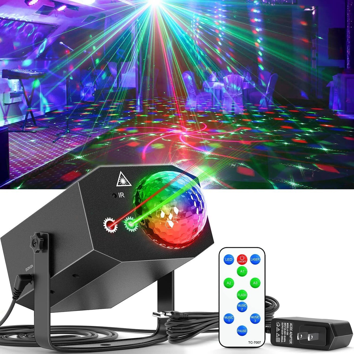 Party Lights Disco Ball Light Dj Disco Lights LED Stage Strobe Lights Projector - Luxury Lights