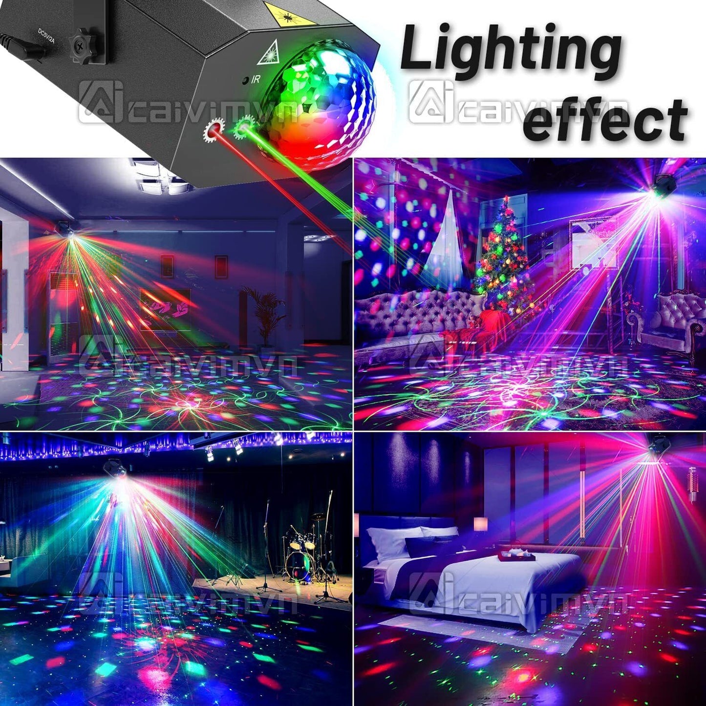 Party Lights Disco Ball Light Dj Disco Lights LED Stage Strobe Lights Projector - Luxury Lights