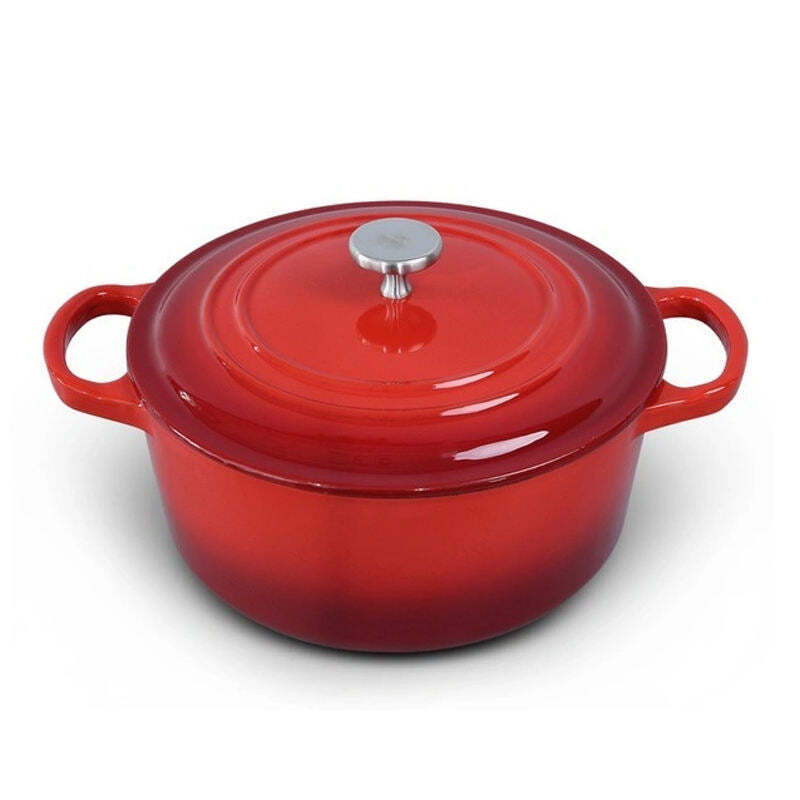 Good size Nonstick good quality Red Cast iron round enamel cast iron casseroles - Luxury Lights