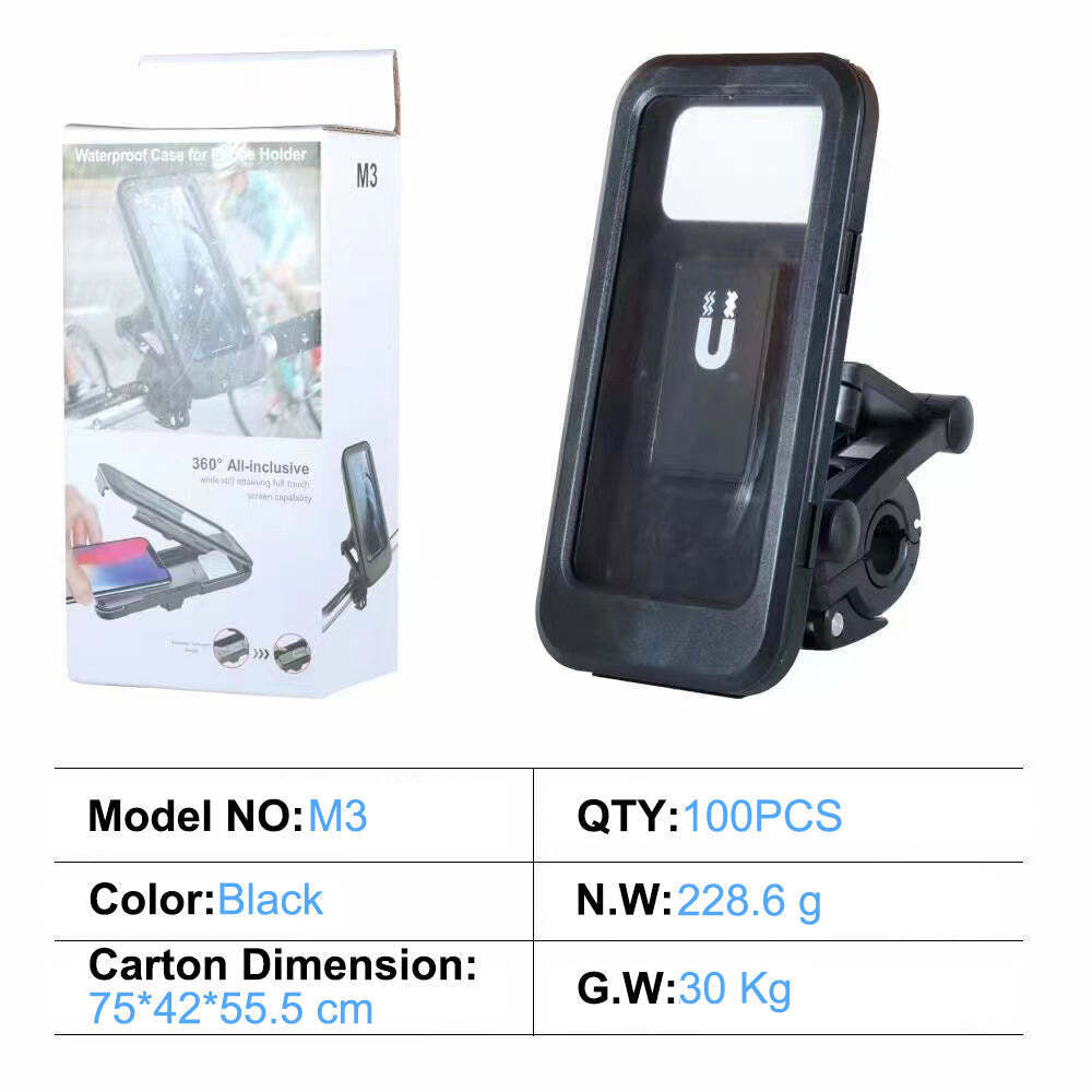 Waterproof Phone Holder Adjustable For Bicycle And Motorcycle