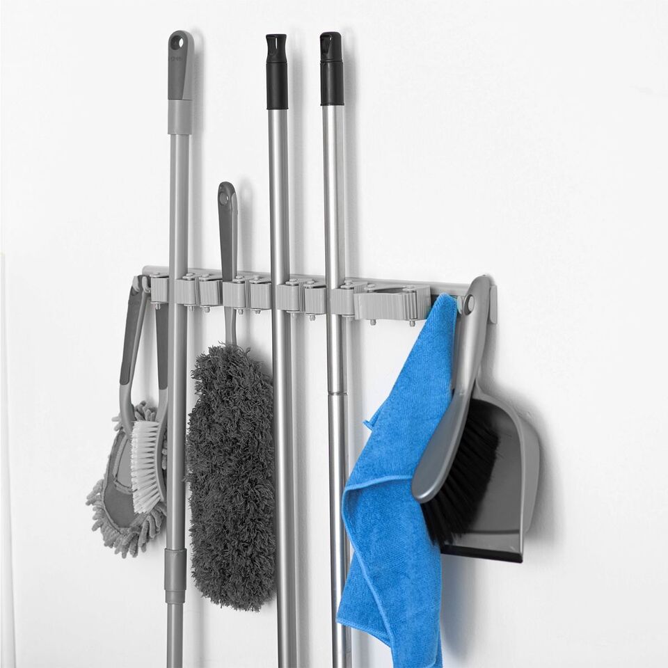 strong and durable Wall mounted stainless steel mop and broom storage holders with qurantee - Luxury Lights